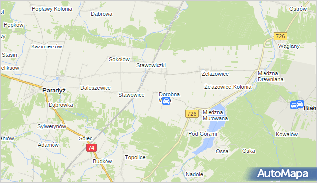 mapa Dorobna Wola, Dorobna Wola na mapie Targeo