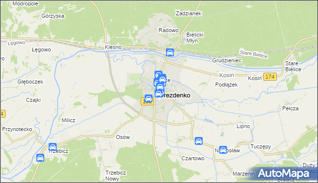 mapa Drezdenko, Drezdenko na mapie Targeo