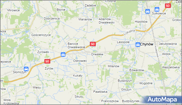 mapa Drwalew gmina Chynów, Drwalew gmina Chynów na mapie Targeo