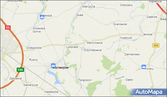 mapa Drzymałowice, Drzymałowice na mapie Targeo