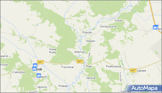 mapa Dudy Nadrzeczne, Dudy Nadrzeczne na mapie Targeo