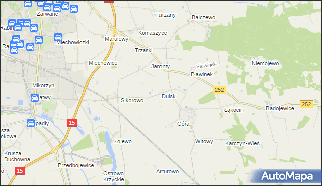 mapa Dulsk gmina Inowrocław, Dulsk gmina Inowrocław na mapie Targeo