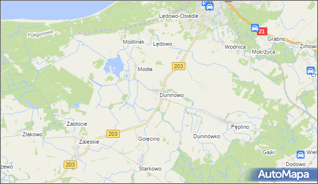 mapa Duninowo, Duninowo na mapie Targeo