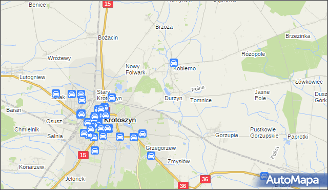 mapa Durzyn, Durzyn na mapie Targeo