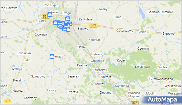 mapa Dylewo gmina Rypin, Dylewo gmina Rypin na mapie Targeo
