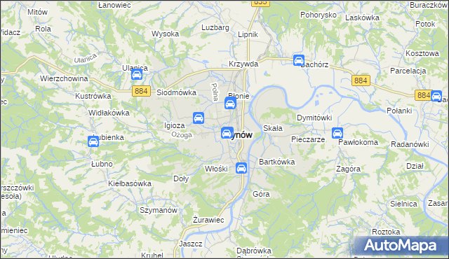 mapa Dynów, Dynów na mapie Targeo