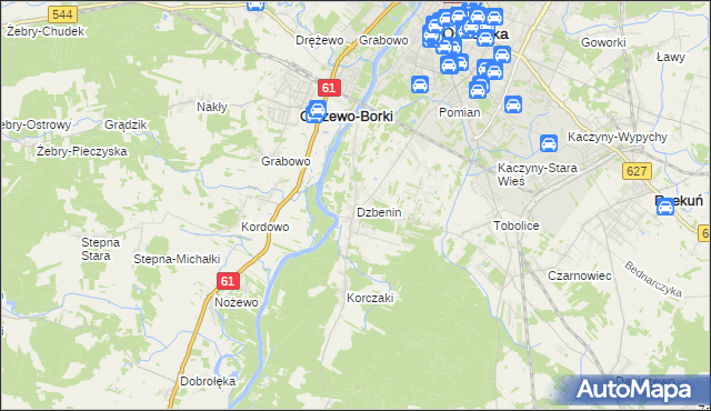 mapa Dzbenin gmina Rzekuń, Dzbenin gmina Rzekuń na mapie Targeo