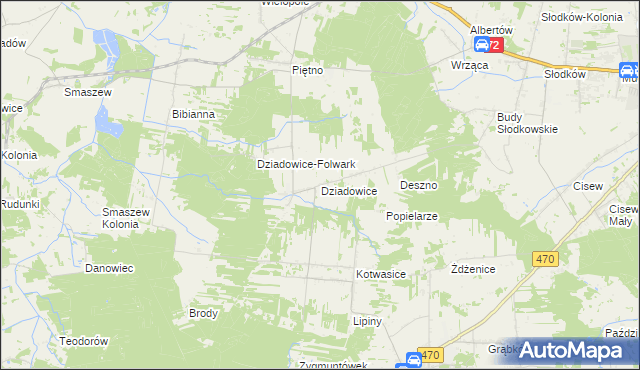 mapa Dziadowice, Dziadowice na mapie Targeo