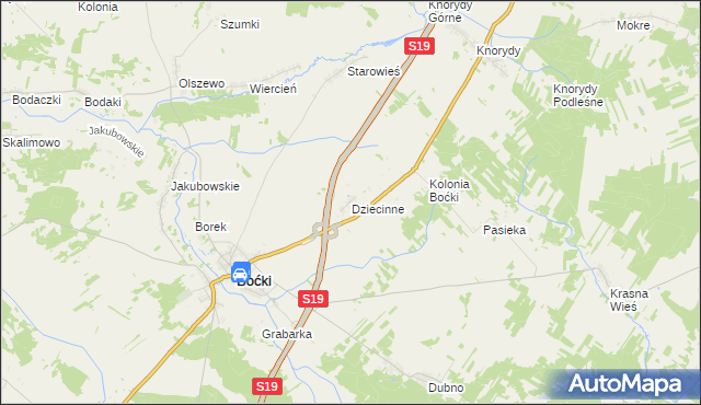 mapa Dziecinne, Dziecinne na mapie Targeo