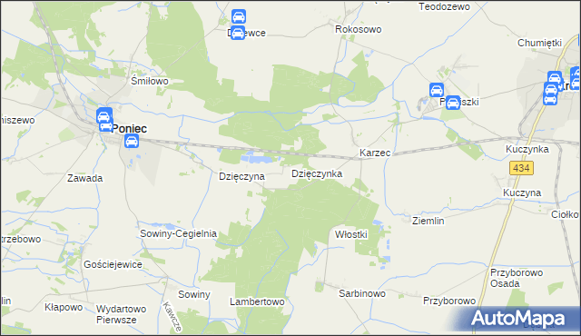 mapa Dzięczynka, Dzięczynka na mapie Targeo