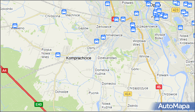 mapa Dziekaństwo, Dziekaństwo na mapie Targeo