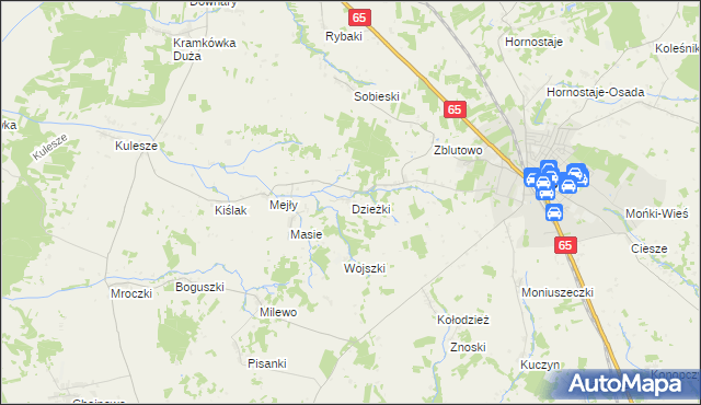 mapa Dzieżki, Dzieżki na mapie Targeo