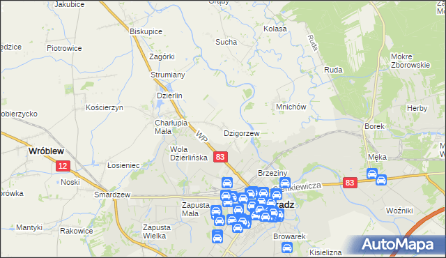 mapa Dzigorzew, Dzigorzew na mapie Targeo