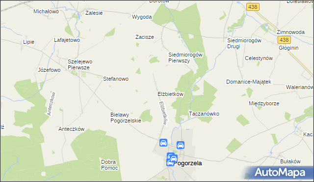 mapa Elżbietków, Elżbietków na mapie Targeo