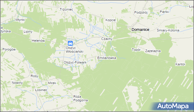 mapa Emilianówka, Emilianówka na mapie Targeo