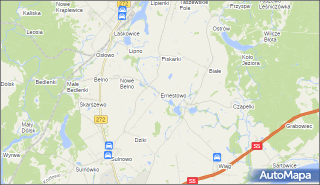 mapa Ernestowo, Ernestowo na mapie Targeo