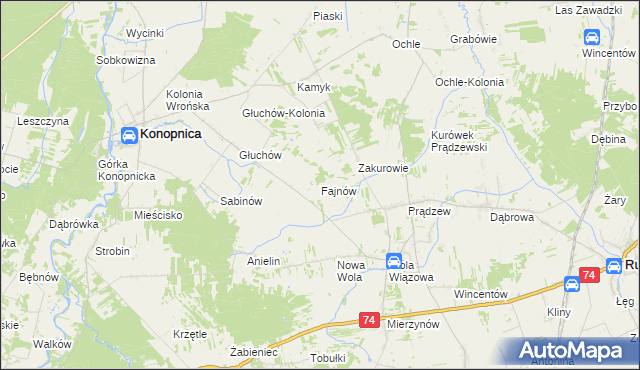 mapa Fajnów, Fajnów na mapie Targeo