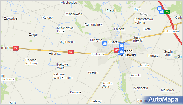 mapa Falborek, Falborek na mapie Targeo