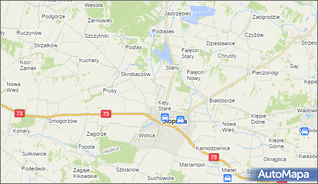 mapa Folwarki gmina Stopnica, Folwarki gmina Stopnica na mapie Targeo