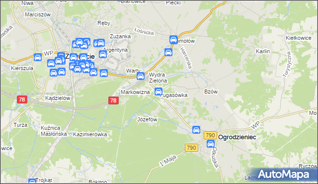 mapa Fugasówka, Fugasówka na mapie Targeo