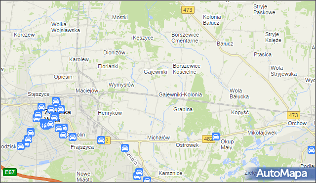 mapa Gajewniki-Kolonia, Gajewniki-Kolonia na mapie Targeo