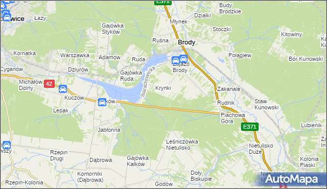 mapa Gajówka Krynki, Gajówka Krynki na mapie Targeo