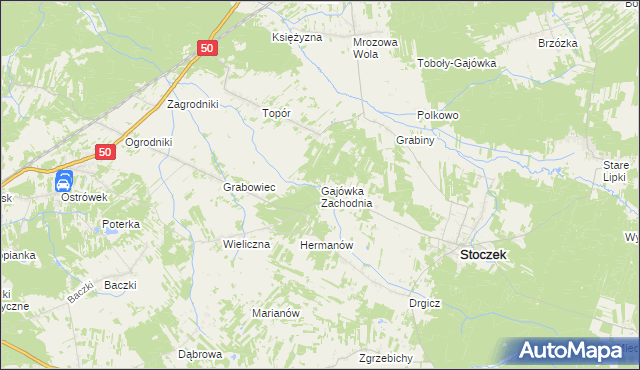 mapa Gajówka Zachodnia, Gajówka Zachodnia na mapie Targeo