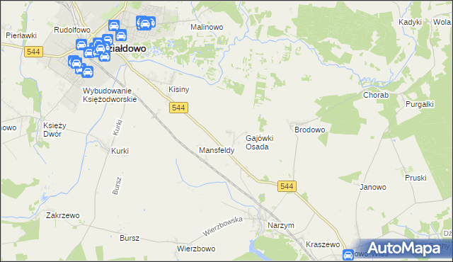 mapa Gajówki, Gajówki na mapie Targeo