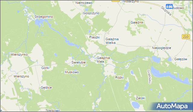 mapa Gałąźnia Mała, Gałąźnia Mała na mapie Targeo