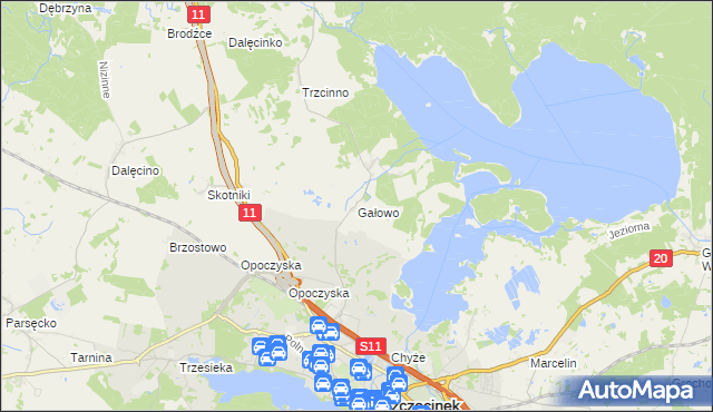 mapa Gałowo gmina Szczecinek, Gałowo gmina Szczecinek na mapie Targeo