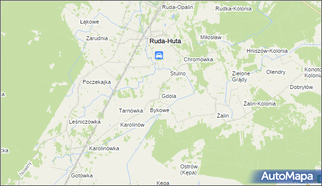mapa Gdola, Gdola na mapie Targeo