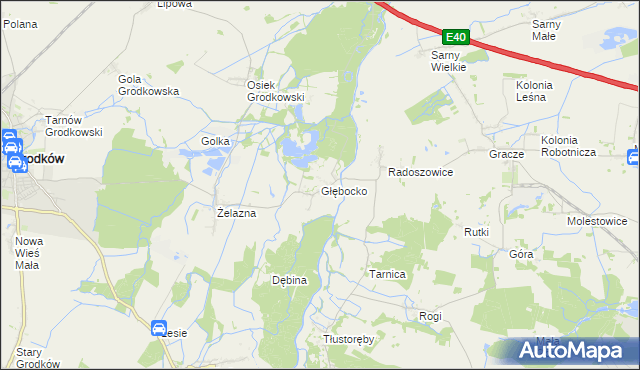 mapa Głębocko gmina Grodków, Głębocko gmina Grodków na mapie Targeo