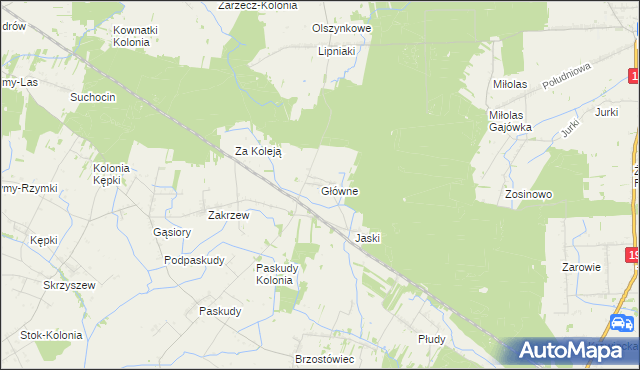 mapa Główne, Główne na mapie Targeo