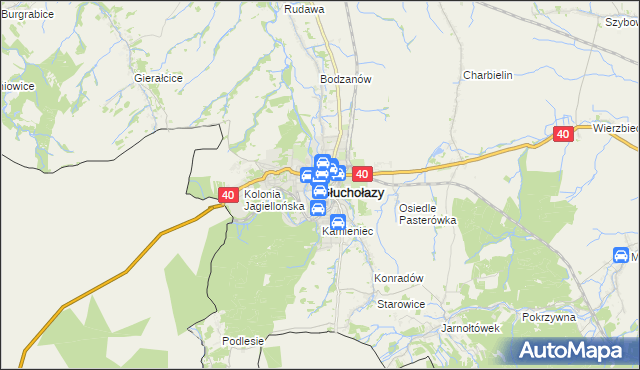 mapa Głuchołazy, Głuchołazy na mapie Targeo