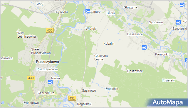 mapa Głuszyna Leśna, Głuszyna Leśna na mapie Targeo