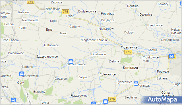 mapa Gnatowice, Gnatowice na mapie Targeo