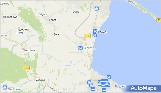 mapa Gnieżdżewo, Gnieżdżewo na mapie Targeo