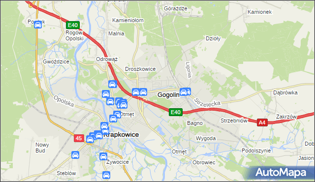 mapa Gogolin powiat krapkowicki, Gogolin powiat krapkowicki na mapie Targeo