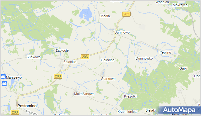 mapa Golęcino, Golęcino na mapie Targeo