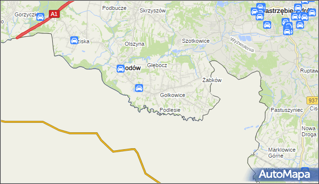 mapa Gołkowice gmina Godów, Gołkowice gmina Godów na mapie Targeo