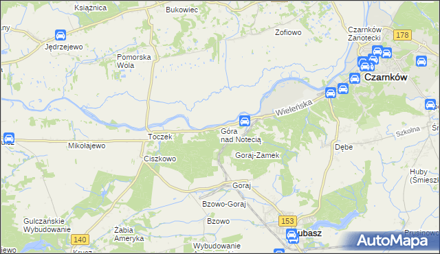 mapa Góra nad Notecią, Góra nad Notecią na mapie Targeo