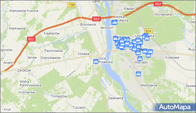 mapa Góra Puławska, Góra Puławska na mapie Targeo