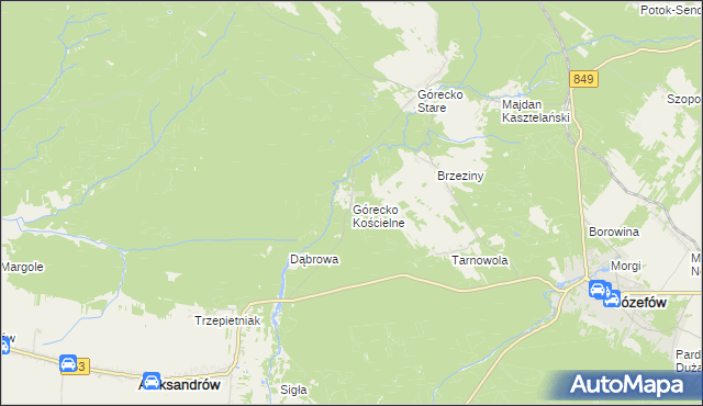 mapa Górecko Kościelne, Górecko Kościelne na mapie Targeo