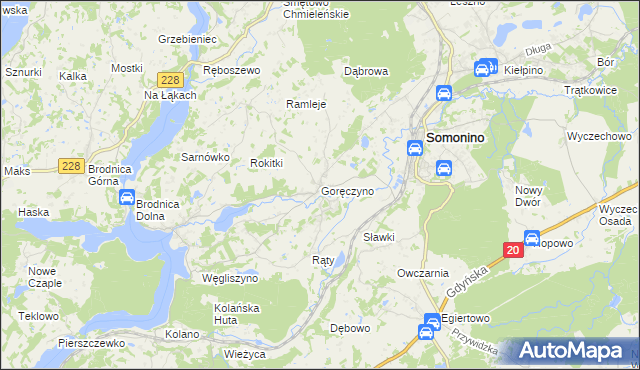 mapa Goręczyno, Goręczyno na mapie Targeo