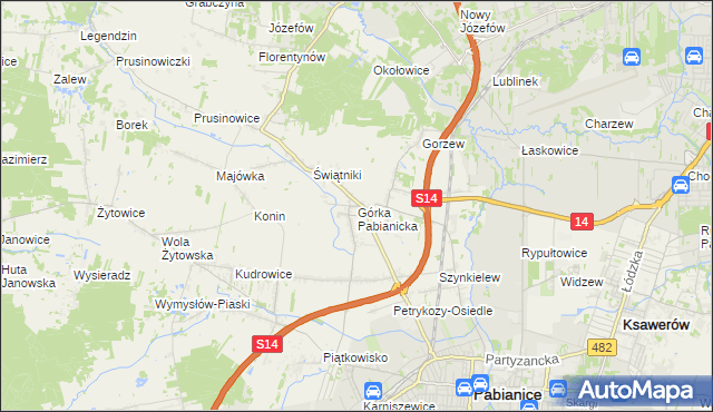 mapa Górka Pabianicka, Górka Pabianicka na mapie Targeo