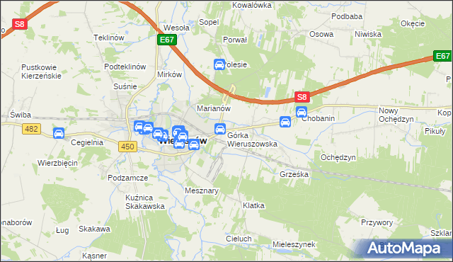 mapa Górka Wieruszowska, Górka Wieruszowska na mapie Targeo