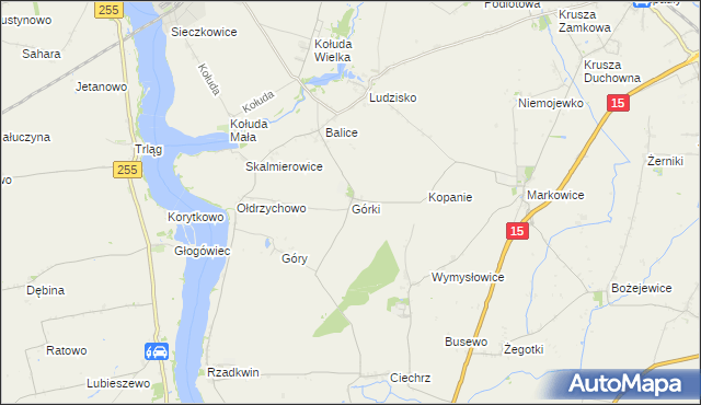mapa Górki gmina Strzelno, Górki gmina Strzelno na mapie Targeo