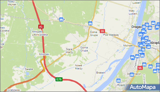 mapa Górna Grupa, Górna Grupa na mapie Targeo