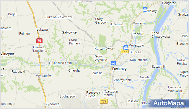 mapa Góry Wysokie, Góry Wysokie na mapie Targeo