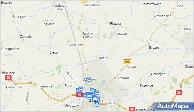 mapa Górzec, Górzec na mapie Targeo